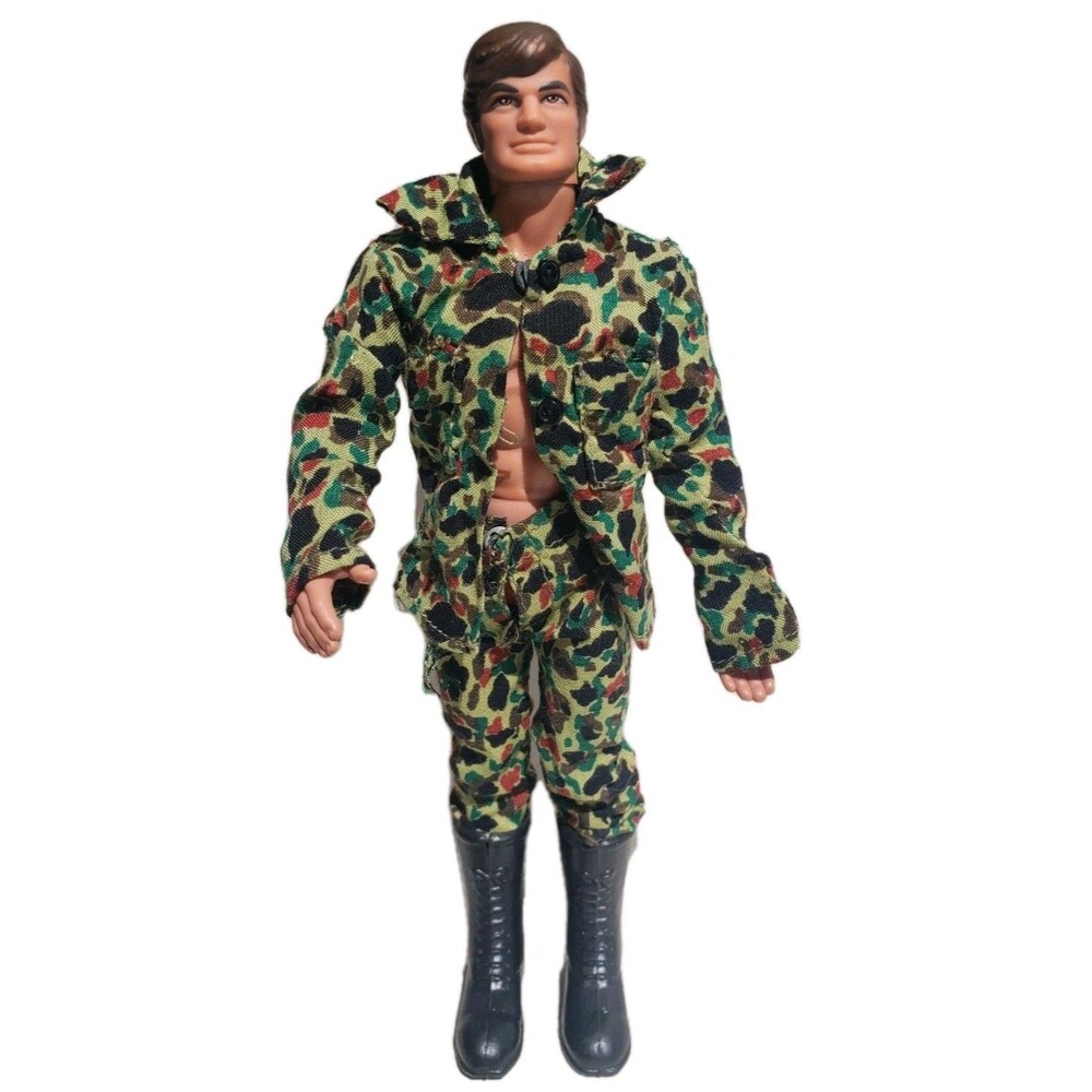 Mattel Big Jim 1971 Action Figure Camo w/Boots Arm Chops w/Depress Back